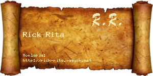 Rick Rita névjegykártya